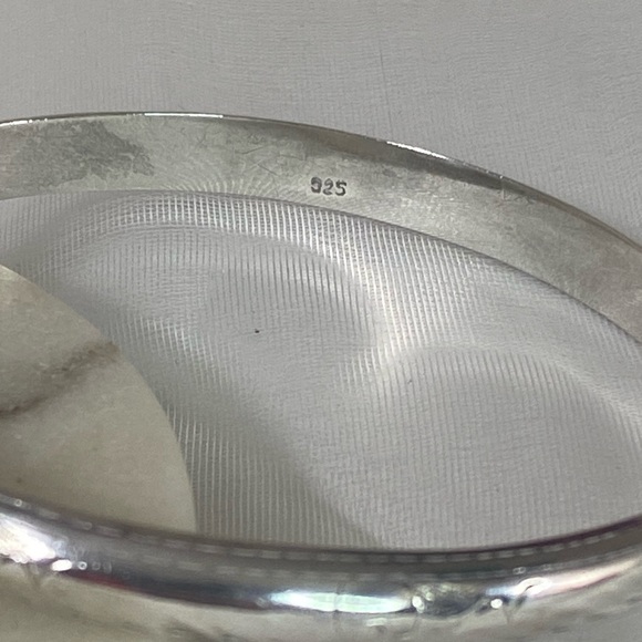 925 STERLING SILVER VINTAGE etched bangle bracelet - Picture 6 of 11